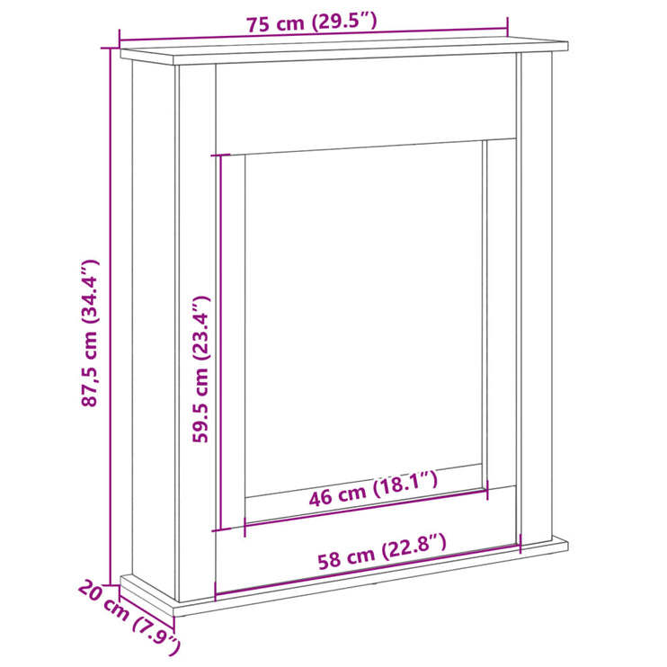 Spiselkrans vit 75x20x87,5 cm konstruerat trä