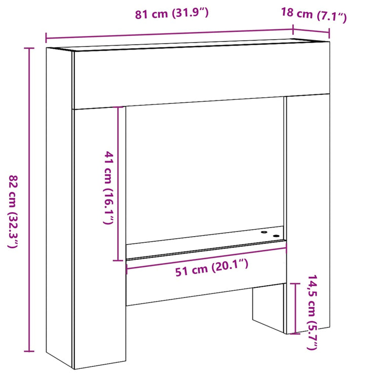 Spiselkrans vit 81x18x82 cm konstruerat trä