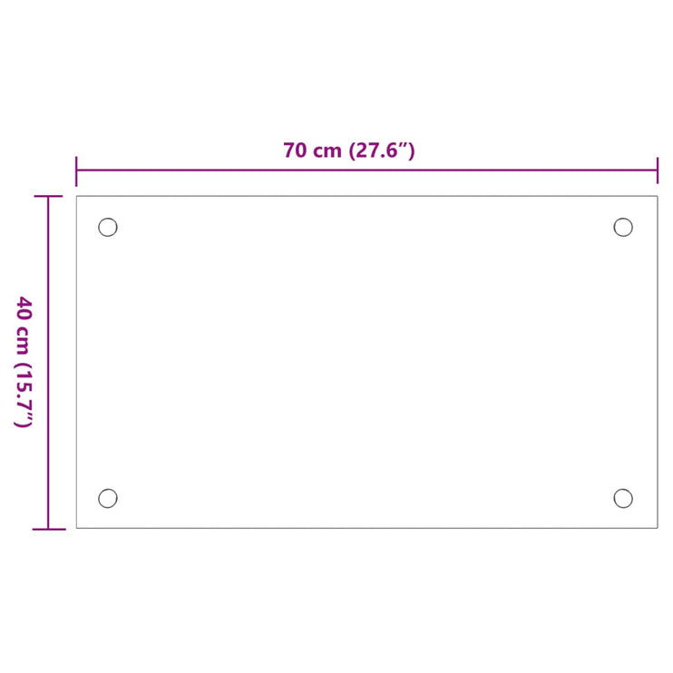 Stänkskydd 2 st transparent 70x40 cm härdat glas
