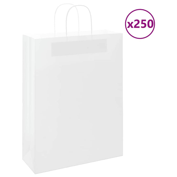 Kraftpapperspåsar 250 st med handtag vit 32x12x42 cm