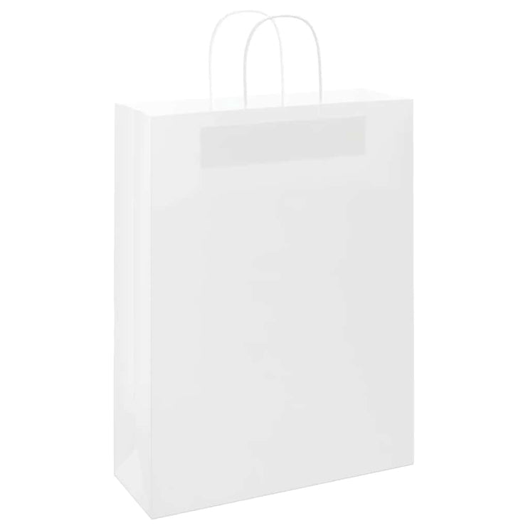 Kraftpapperspåsar 250 st med handtag vit 32x12x42 cm