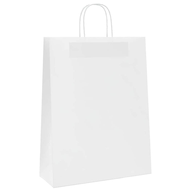 Kraftpapperspåsar 250 st med handtag vit 32x12x42 cm