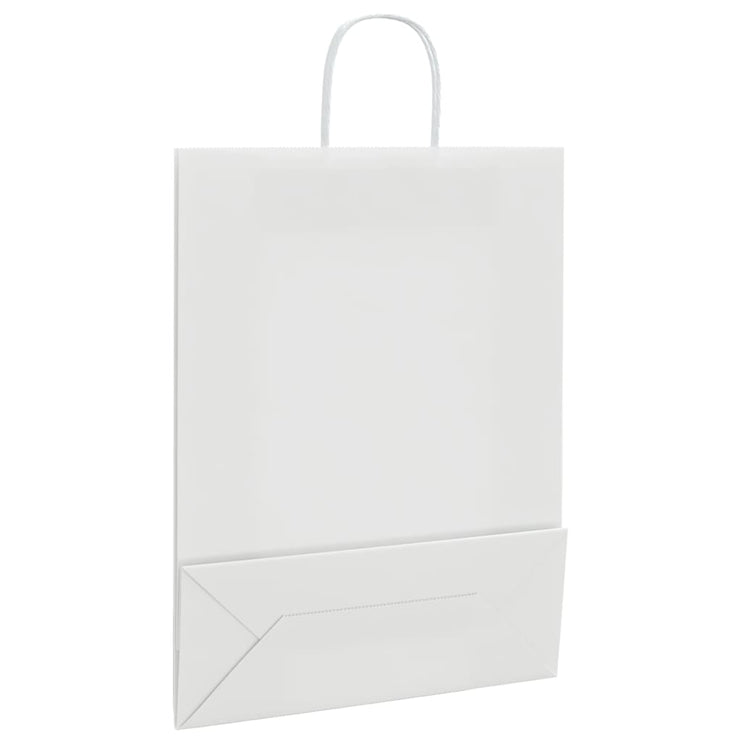 Kraftpapperspåsar 250 st med handtag vit 32x12x42 cm