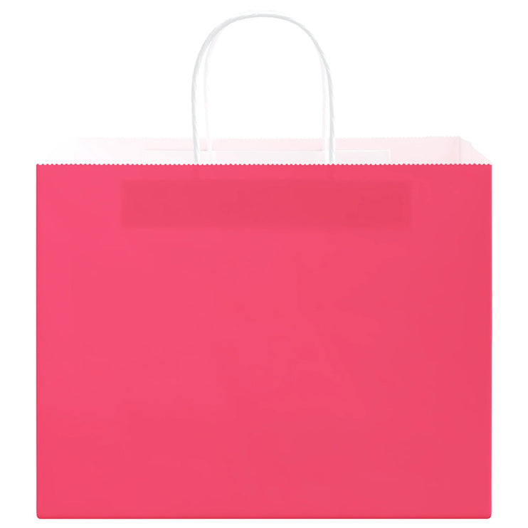 Kraftpapperspåsar 50 st med handtag rosa 32x22x24 cm