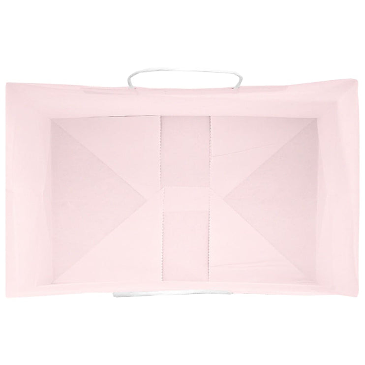 Kraftpapperspåsar 250 st med handtag rosa 26x17x25 cm