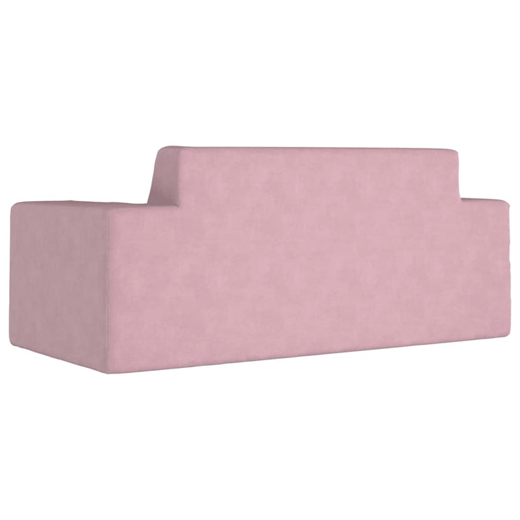 Barnsoffa 2-sits rosa mjuk plysch