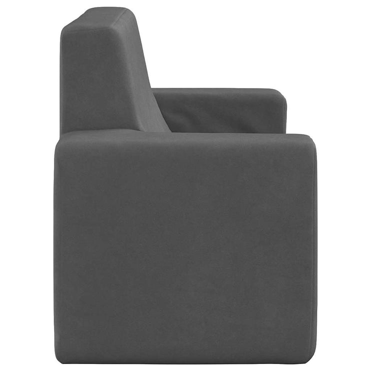 Barnsoffa 2-sits antracit mjuk plysch