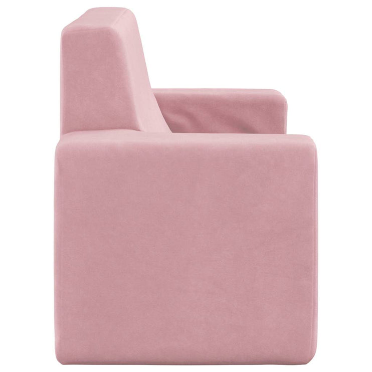 Barnsoffa 2-sits rosa mjuk plysch