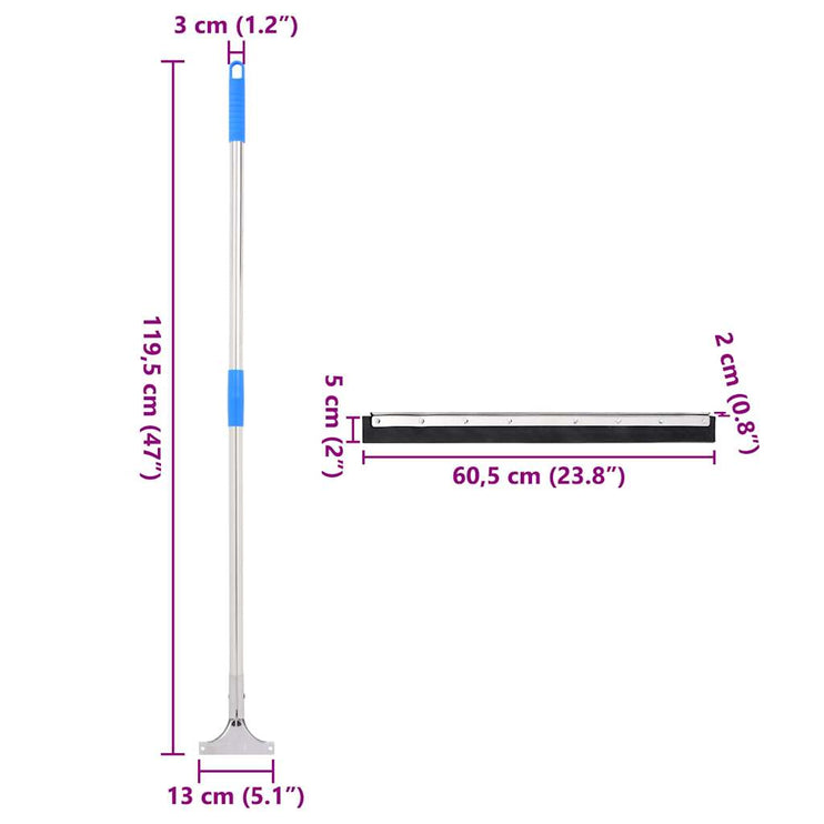 Golvskrapa 60,5x119,5 cm stål och gummi