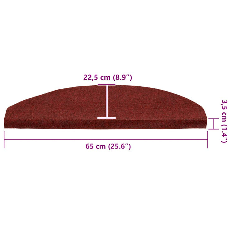 Trappmattor självhäftande 30 st röd 65x22,5x3,5 cm