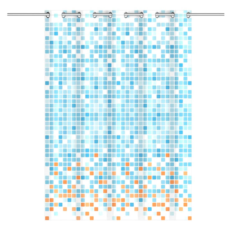 EISL Duschdraperi med blå-orange mosaik-mönster 200x180x0,2 cm