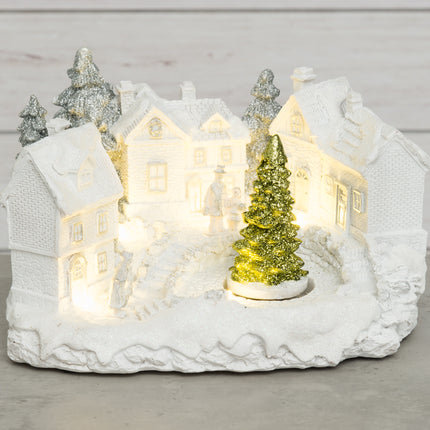 Winteria Julstad med LED-lampor vit