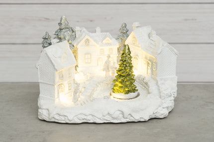 Winteria Julstad med LED-lampor vit