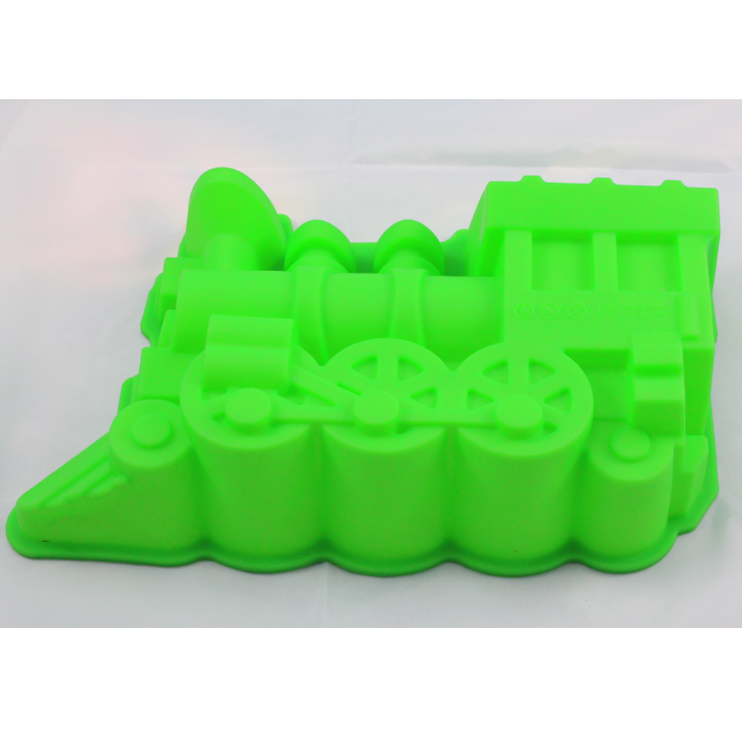 TopDesign Tårtform i silikon *Tåg* grön
