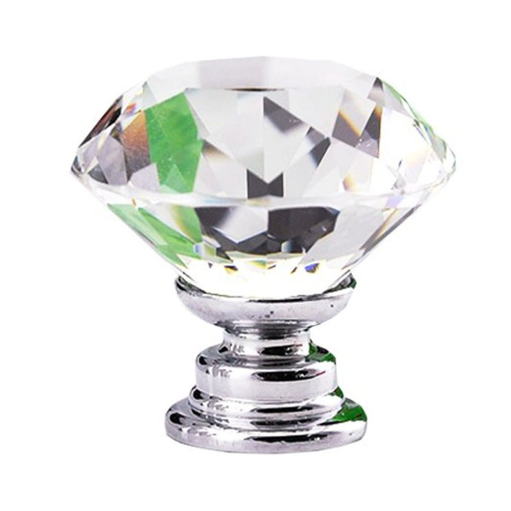 TopDesign Kristallknopp för låda och skåp silver 40 mm