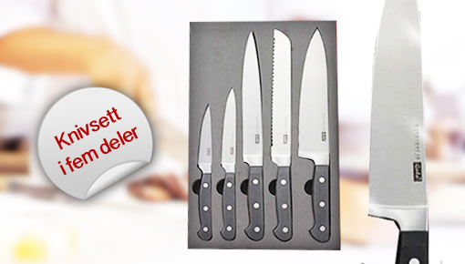 Great knife set with 5 knives in a gift package