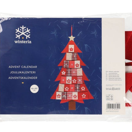 Winteria Kalendermånad julgran 24 fickor 62 cm