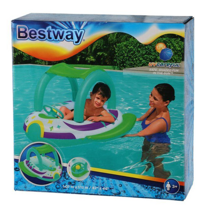 Bestway Baby båt med ratt och avtagbar solskydd