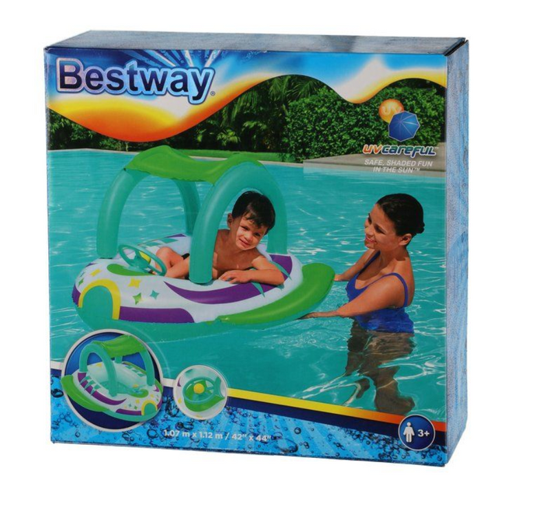 Bestway Baby båt med ratt och avtagbar solskydd