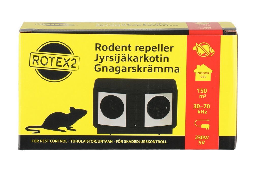 Rotex-2 Gnagarskrämmare med ultraljud 150m